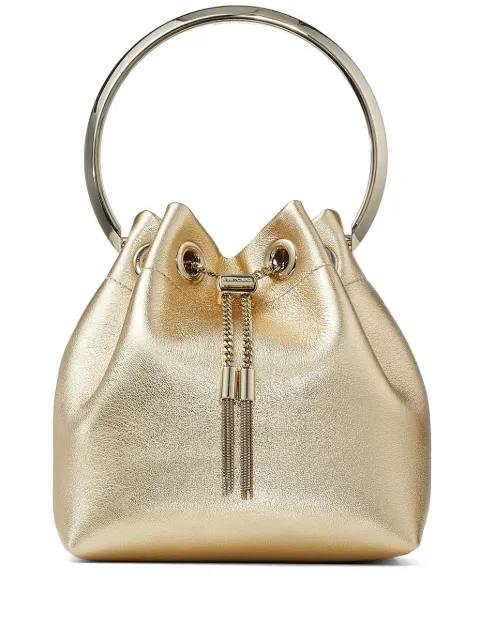 Bon Bon metallic-finish bucket bag by JIMMY CHOO