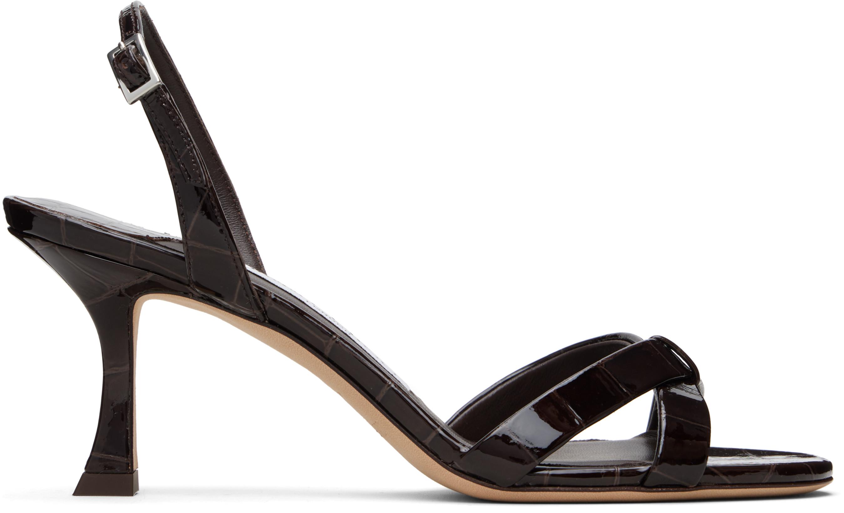 Brown Elsy 70 Heeled Sandals by JIMMY CHOO