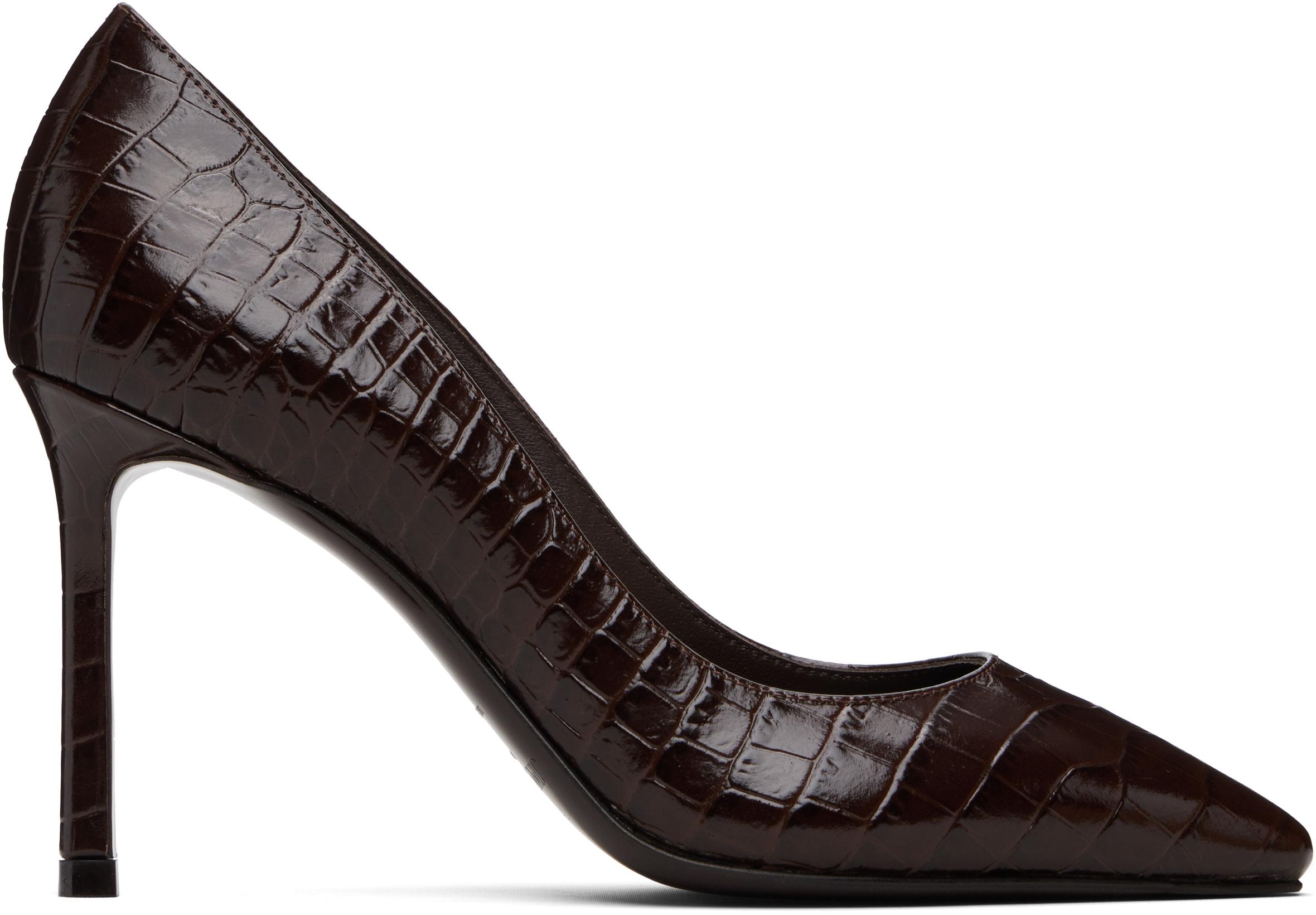 Brown Romy 85 Heels by JIMMY CHOO