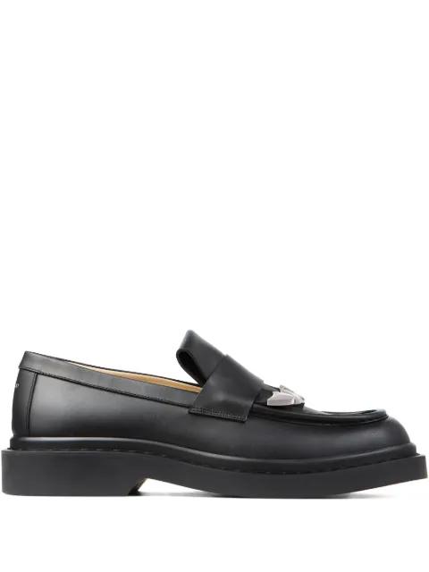 Buff tassel-embellished leather loafers by JIMMY CHOO