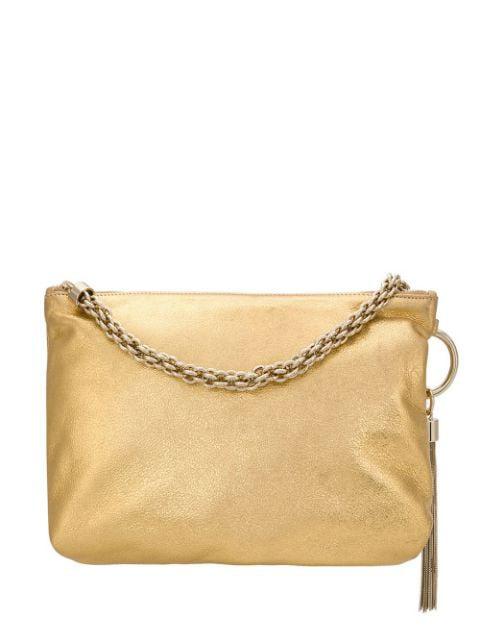 Callie metallic leather clutch bag by JIMMY CHOO