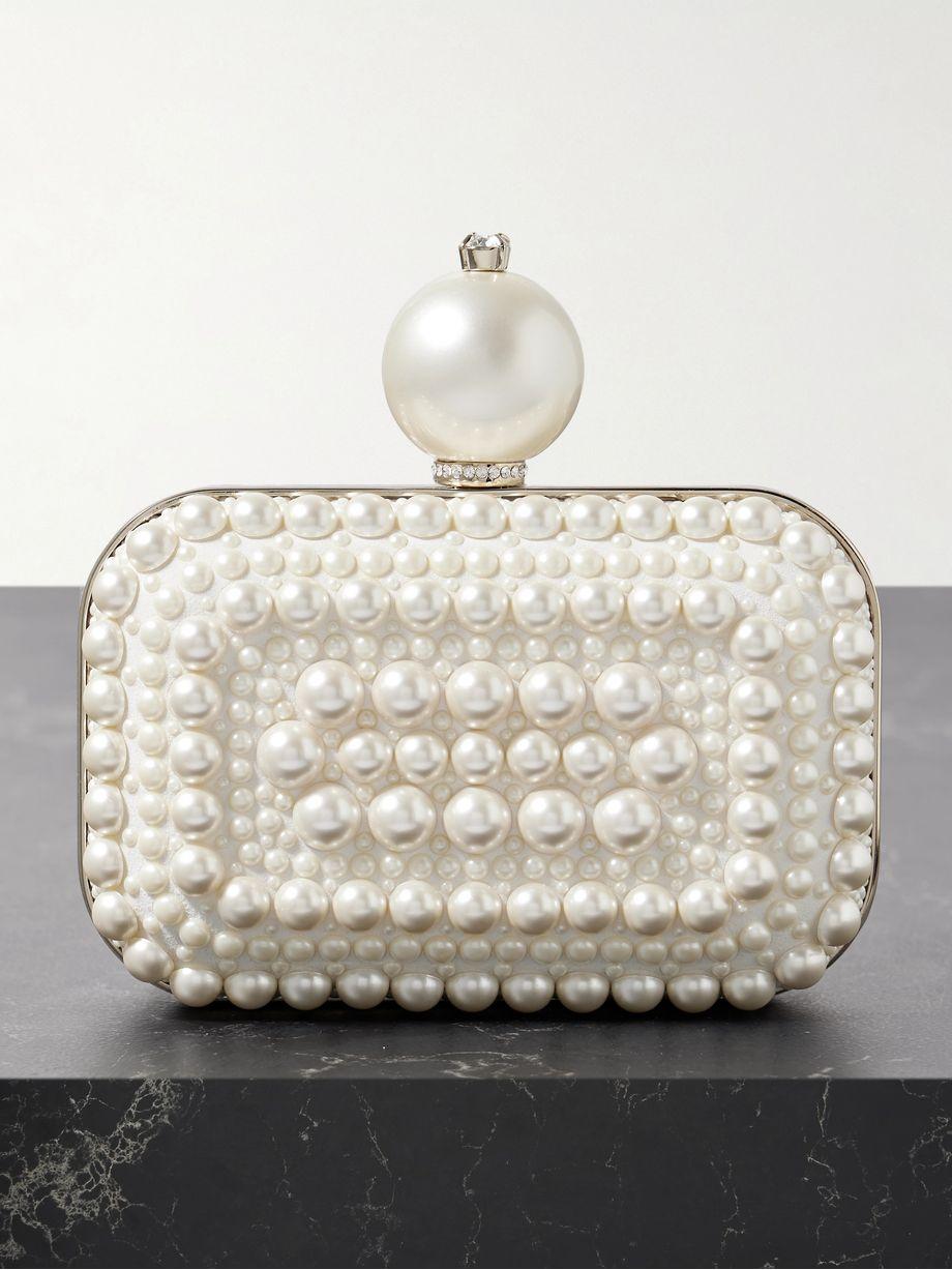 Cloud micro embellished satin clutch by JIMMY CHOO