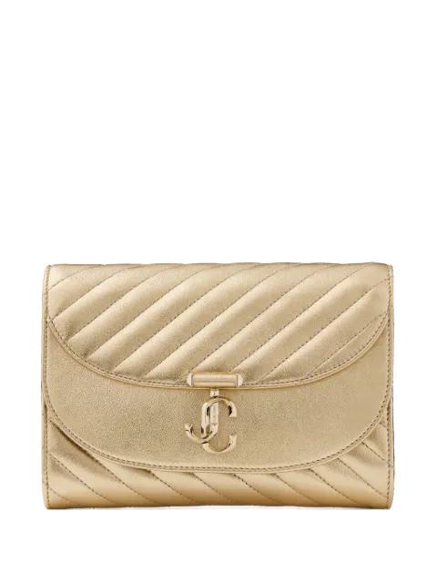 Curve quilted leather clutch bag by JIMMY CHOO