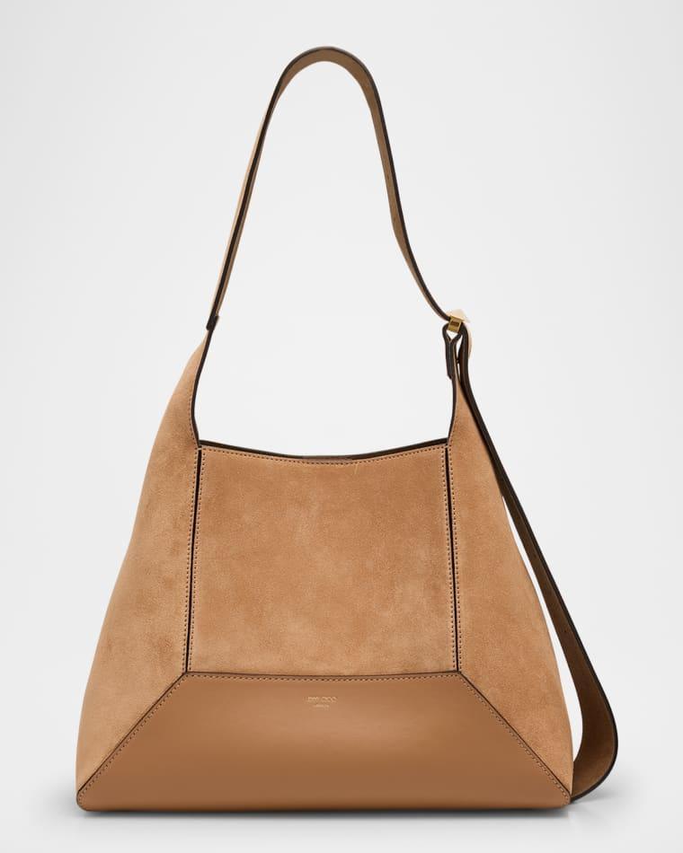 Diamond Medium Structured Suede Hobo Bag by JIMMY CHOO