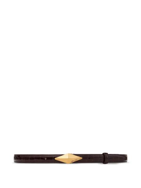 Diamond clasp leather belt by JIMMY CHOO