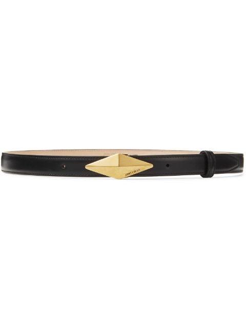 Diamond leather belt by JIMMY CHOO