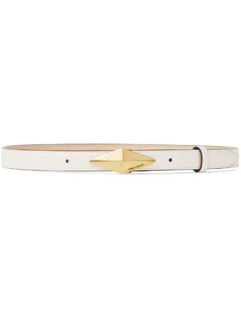 Diamond leather belt by JIMMY CHOO