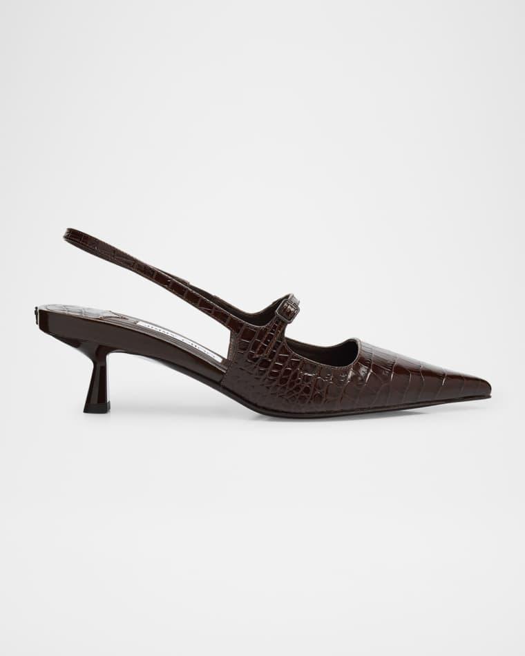 Didi 45 Croc-Embossed Leather Slingback Pumps by JIMMY CHOO