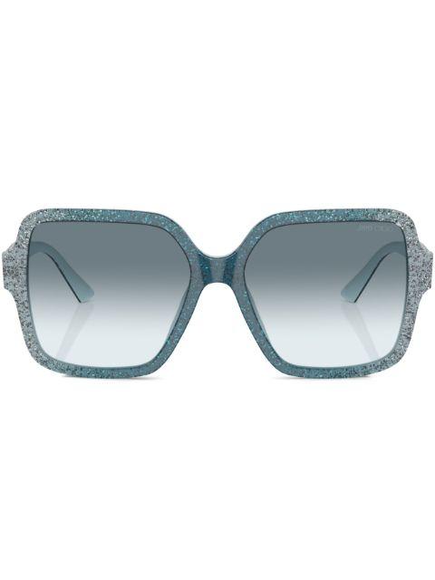 glitter-embellished square-frame sunglasses by JIMMY CHOO EYEWEAR