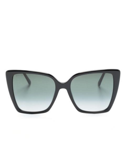 oversize-frame glitter sunglasses by JIMMY CHOO EYEWEAR