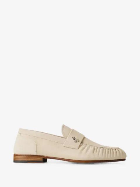 Ellis bone etched velvet suede loafers by JIMMY CHOO