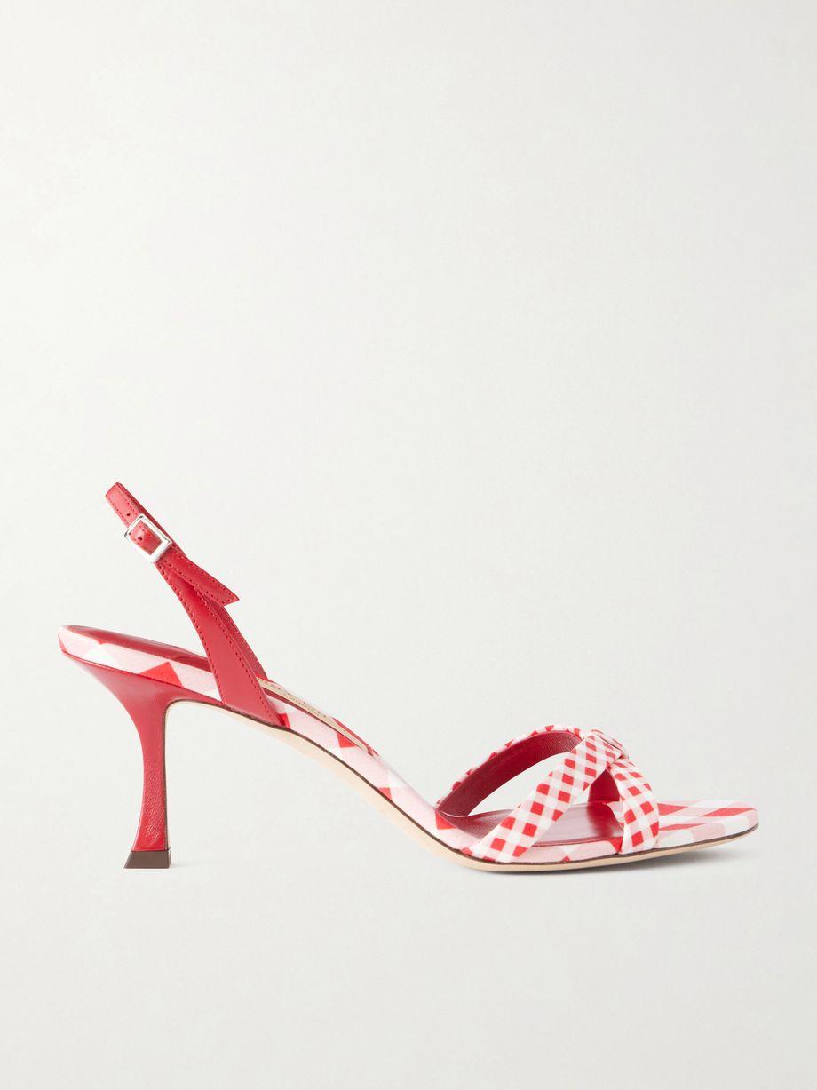Elsy 70 leather-trimmed twill slingback sandals by JIMMY CHOO