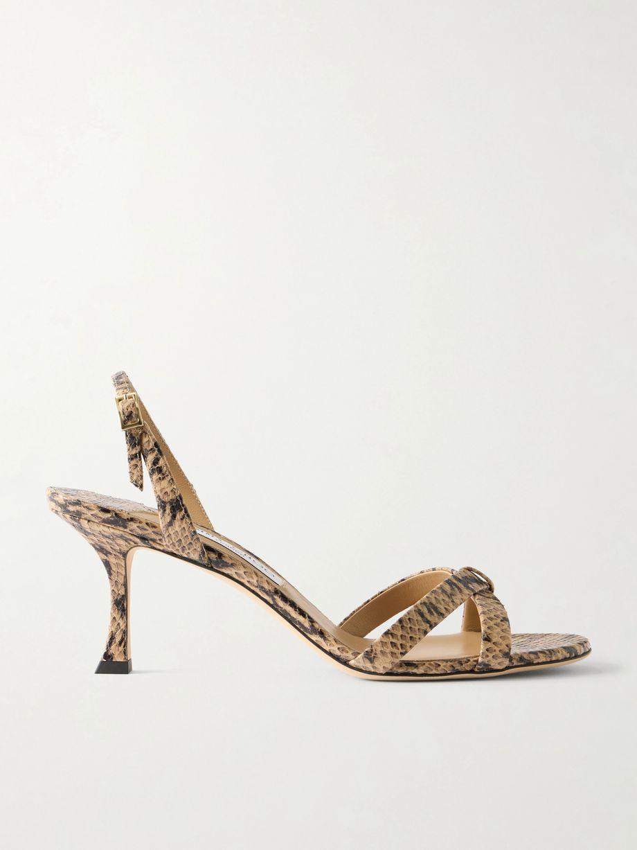 Elsy 70 snake-effect leather sandals by JIMMY CHOO
