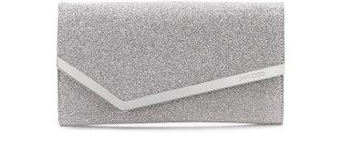 Emmie Glitter Leather Clutch by JIMMY CHOO