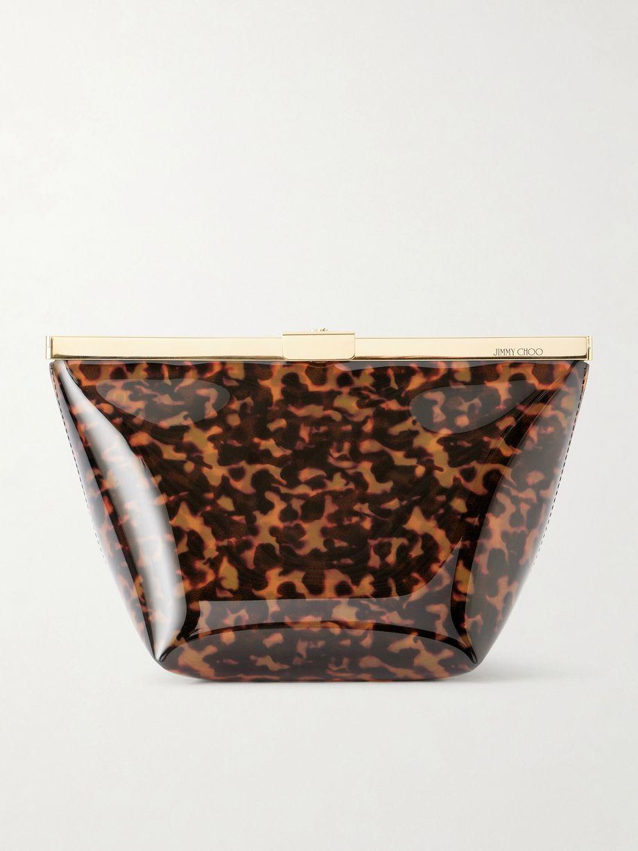 Ganache animal-print PVC clutch by JIMMY CHOO