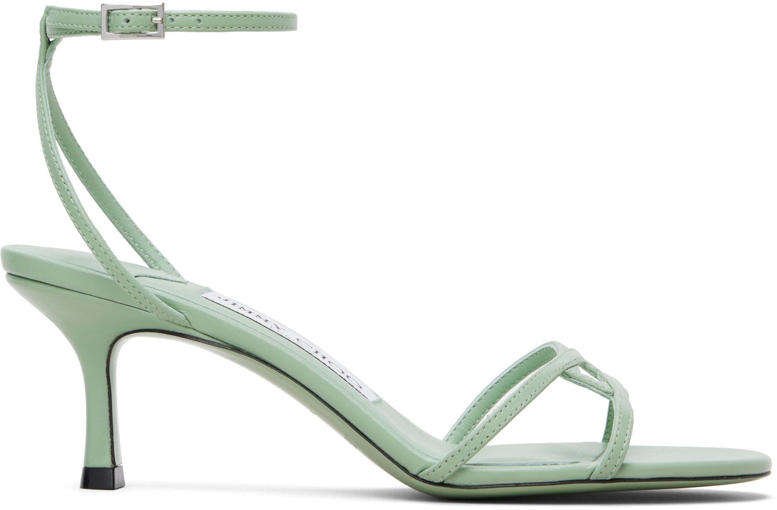 Green 1998 Leo 65 Heeled Sandals by JIMMY CHOO