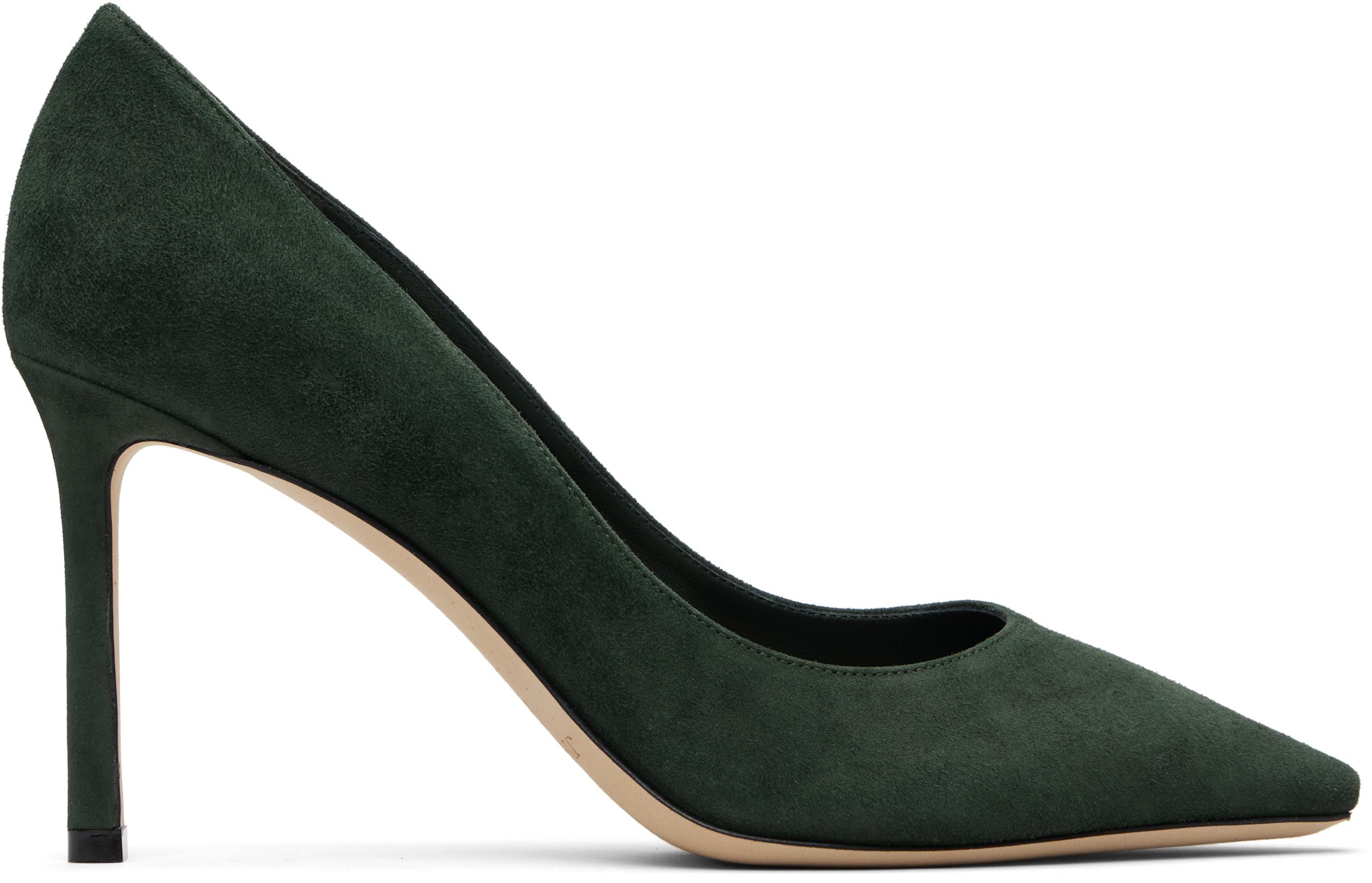 Green Romy 85 Heels by JIMMY CHOO