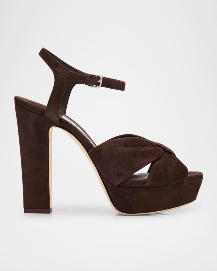 Heloise 120 Suede Ankle-Strap Platform Sandals by JIMMY CHOO
