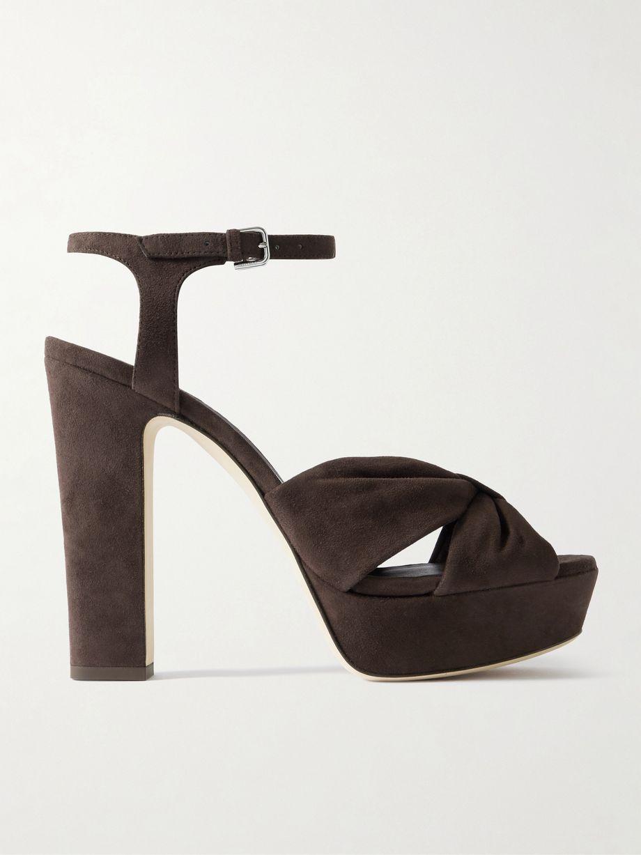 Heloise 120 knotted suede platform sandals by JIMMY CHOO