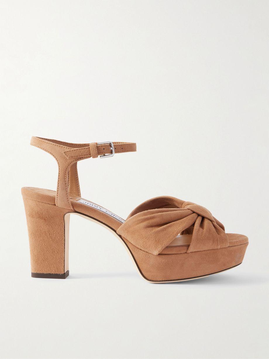 Heloise 80 knotted suede platform sandals by JIMMY CHOO
