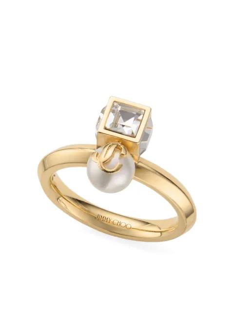 JC pearl cube ring by JIMMY CHOO