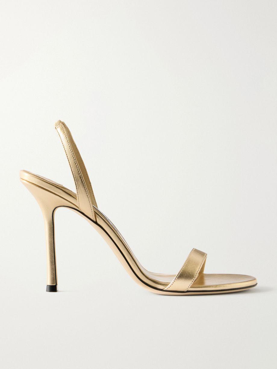Jenn 100 metallic leather sandals by JIMMY CHOO