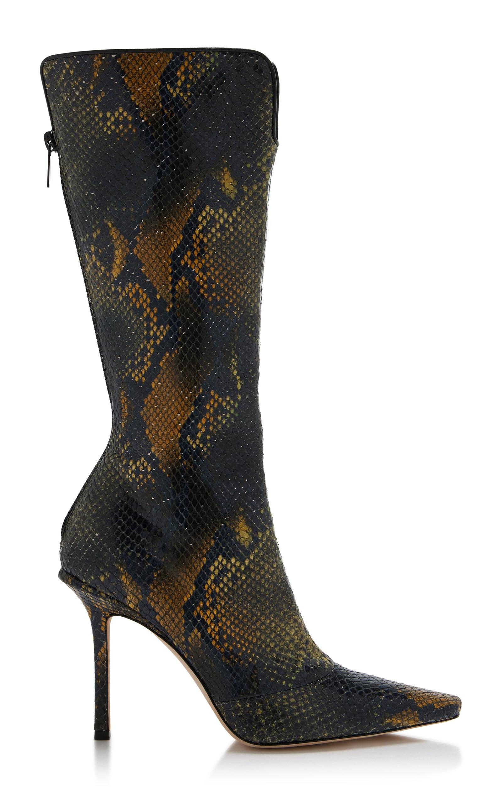 Jimmy Choo 2000 Python-Effect Leather Knee Boots - Moda Operandi by JIMMY CHOO