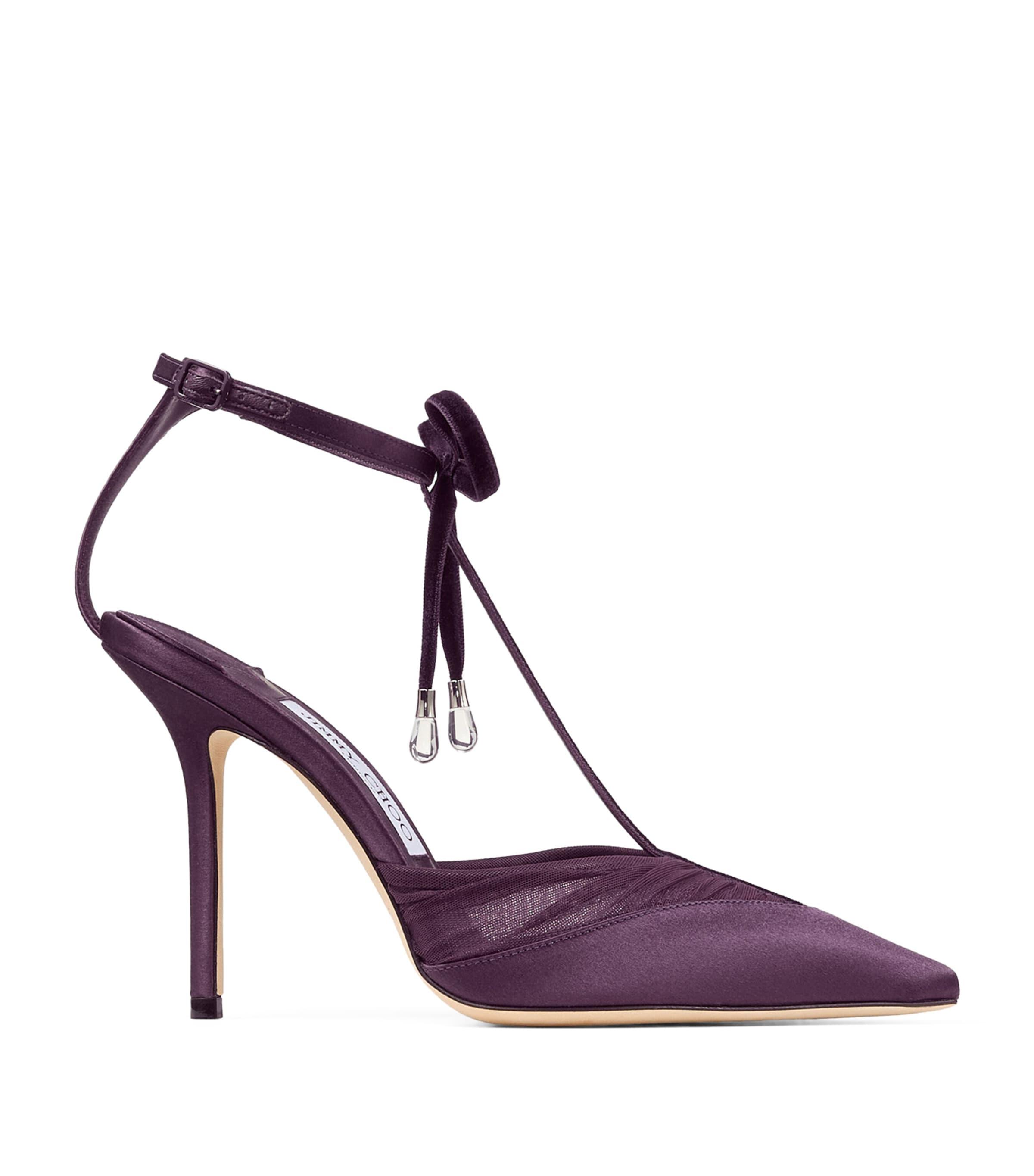 Jimmy Choo Afia 100 Satin-Mesh-Velvet Pumps by JIMMY CHOO