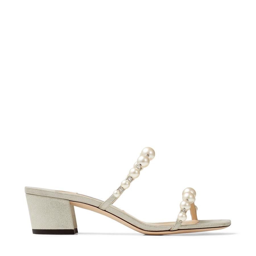 Jimmy Choo Amara 45 Embellished Leather Sandals by JIMMY CHOO