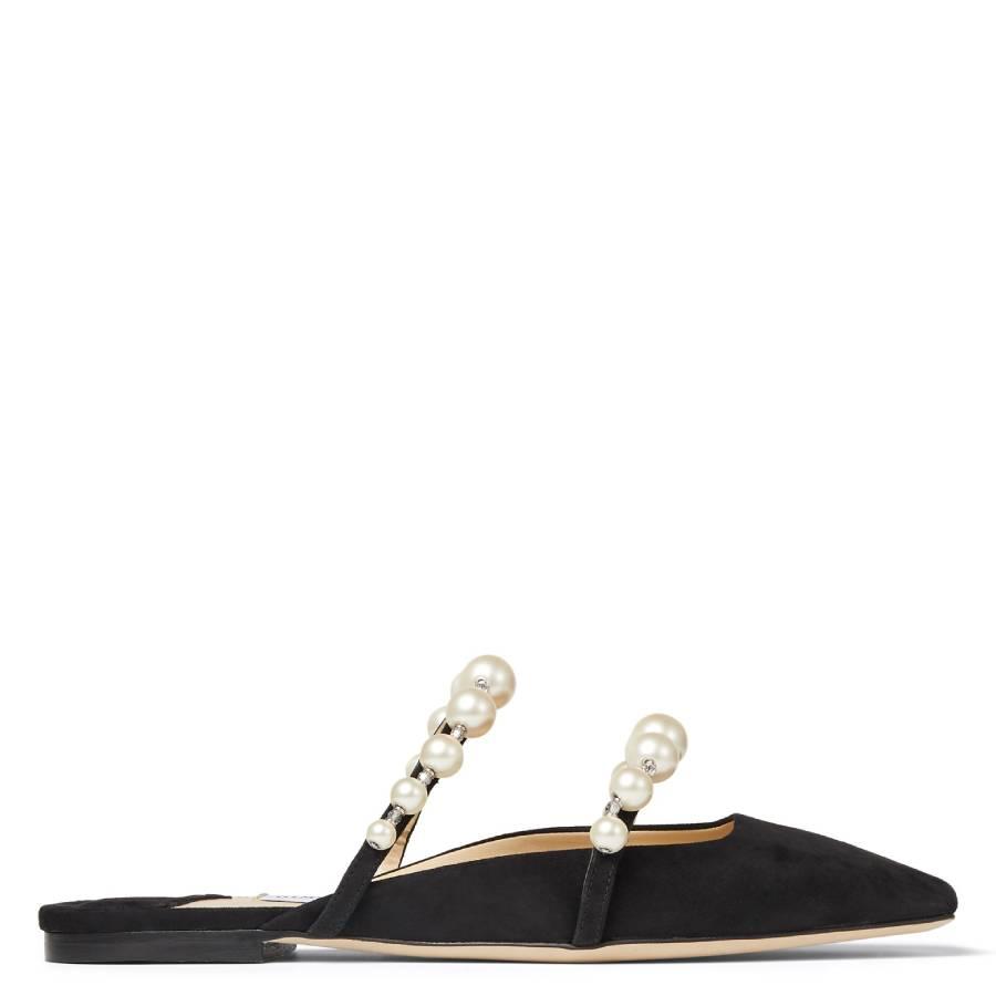 Jimmy Choo Amaya Pearly Two-Band Suede Flats by JIMMY CHOO