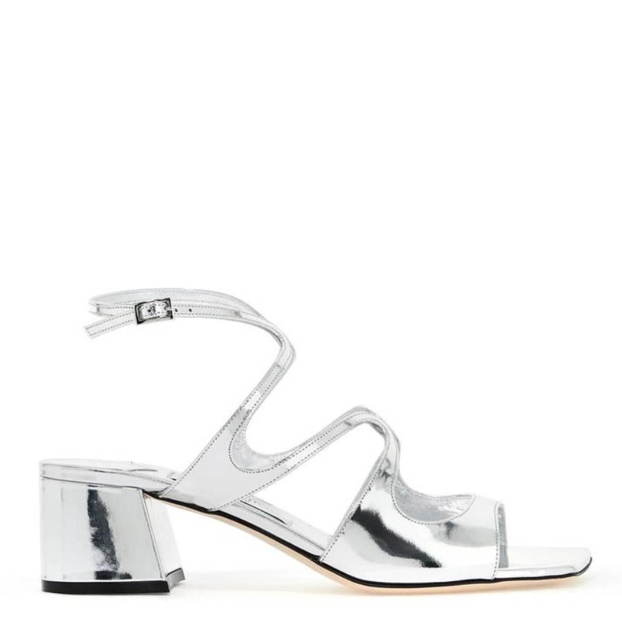 Jimmy Choo Azilia 45 Silver Metallic Sandals by JIMMY CHOO