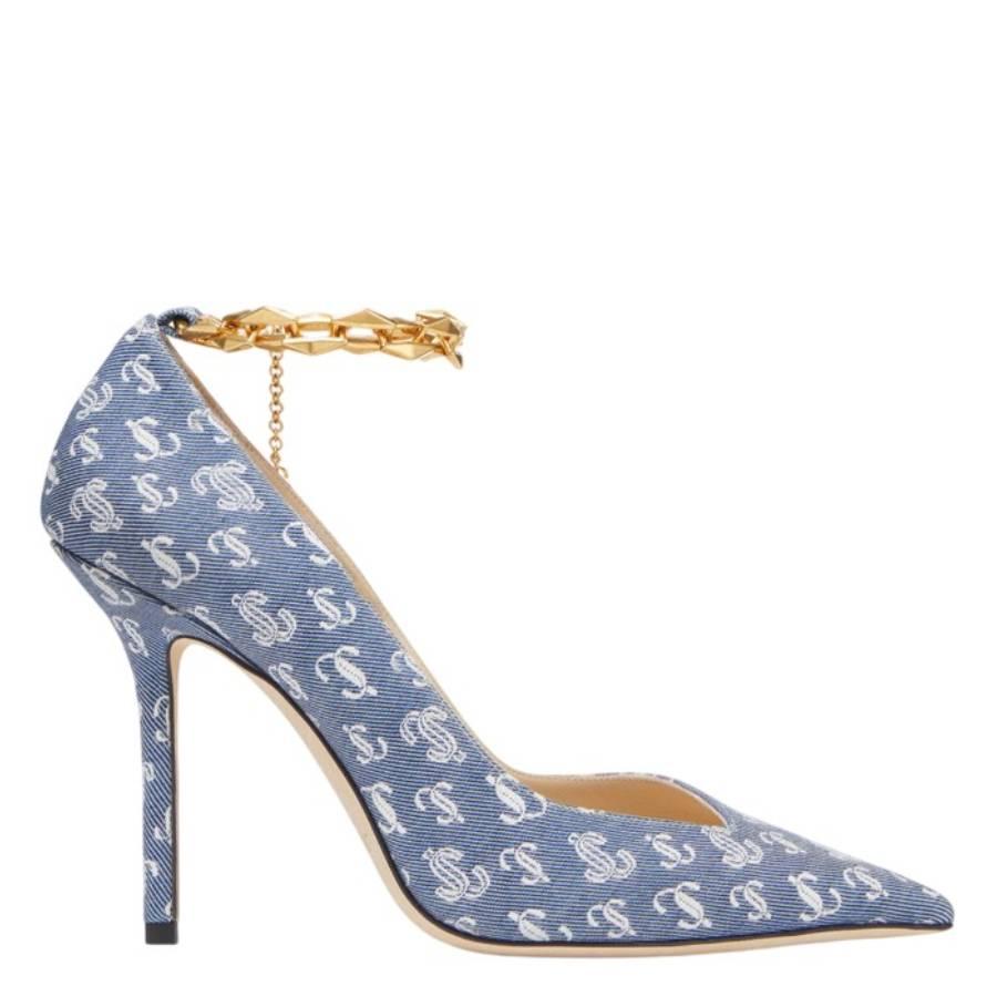 Jimmy Choo Diamond Talura 100 Denim Pumps by JIMMY CHOO