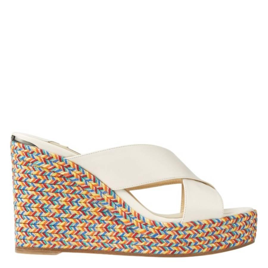 Jimmy Choo Dovina 100 Leather Wedge Sandals by JIMMY CHOO