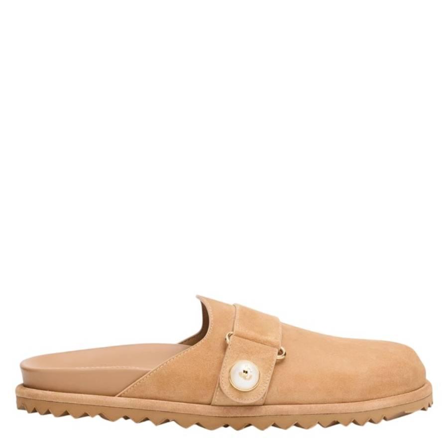 Jimmy Choo Fayence Suede Pearly Mules by JIMMY CHOO