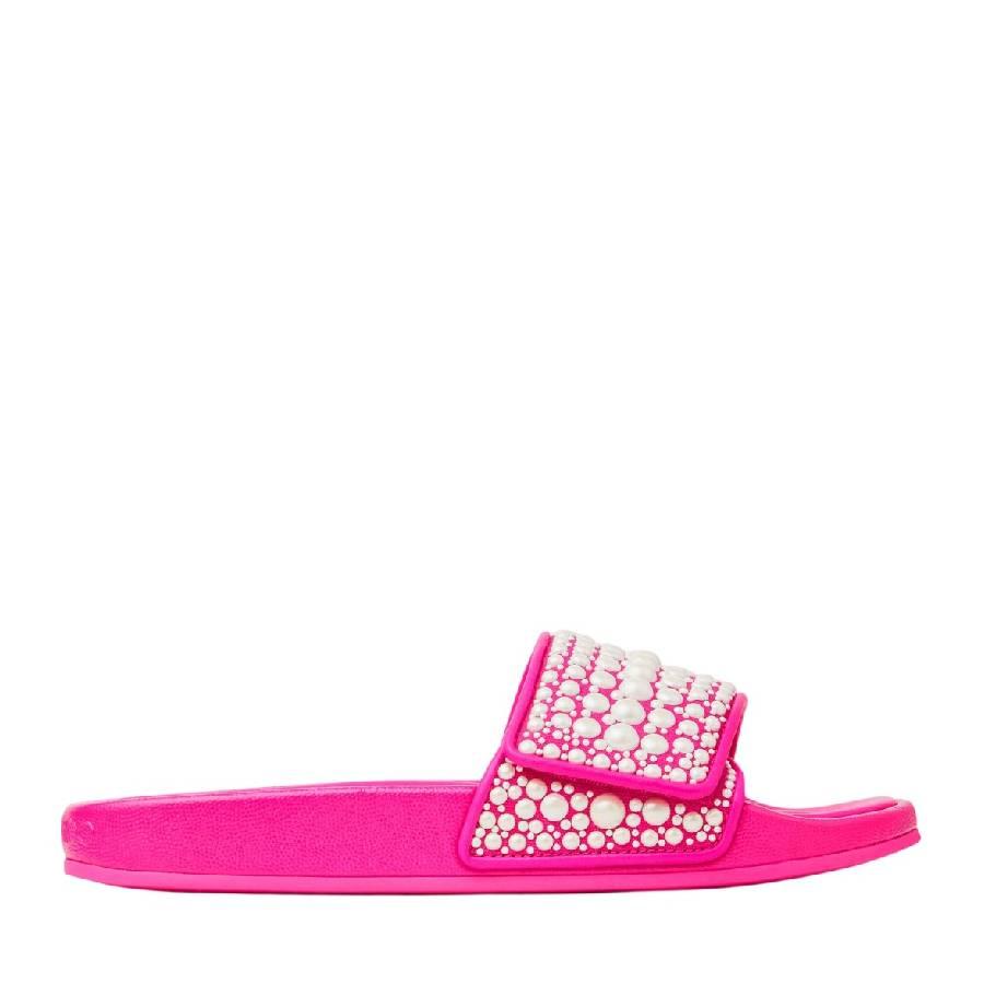 Jimmy Choo Fitz Slides With Pearl Embellishments by JIMMY CHOO