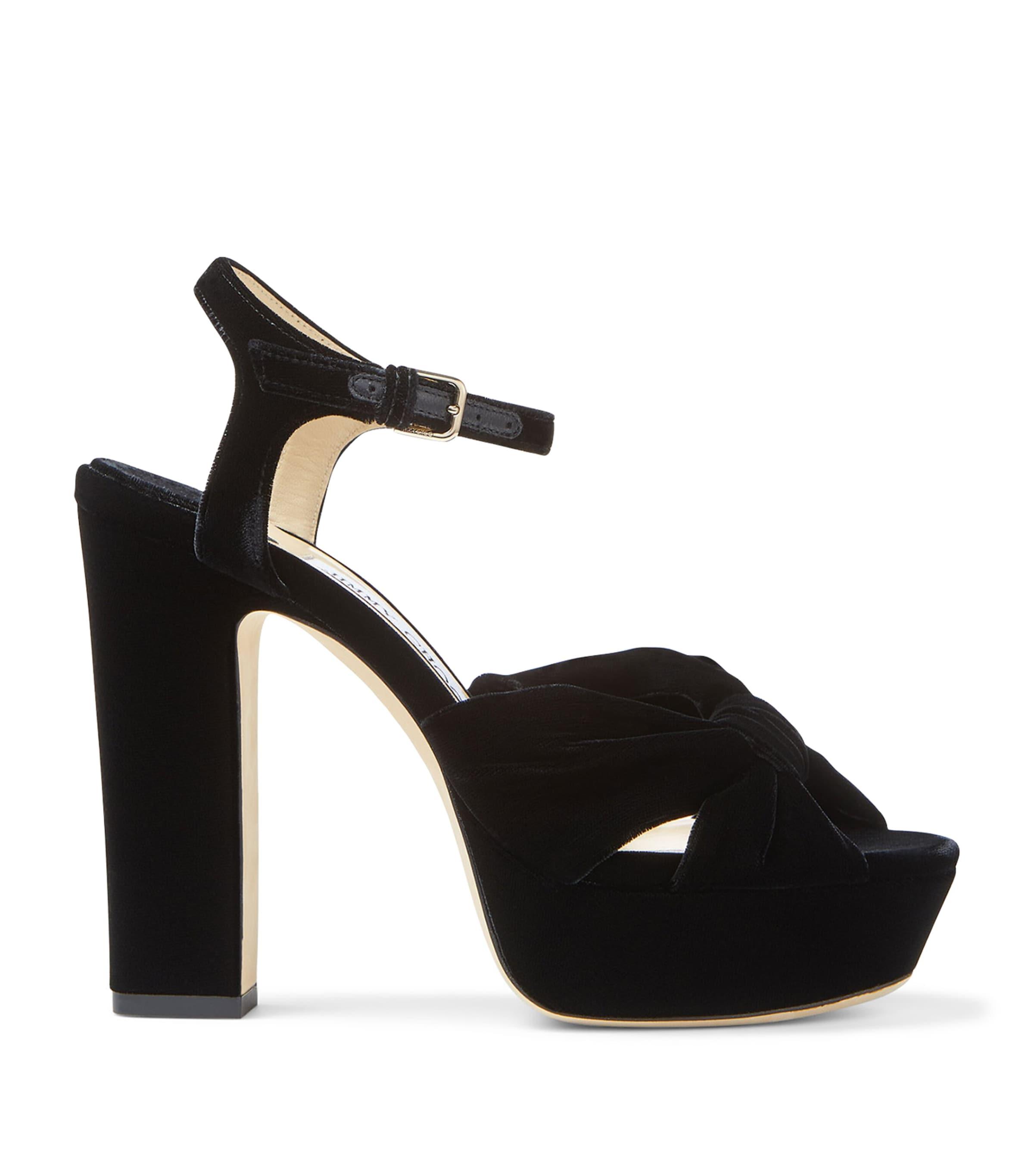 Jimmy Choo Heloise 120 Velvet Platform Sandals by JIMMY CHOO