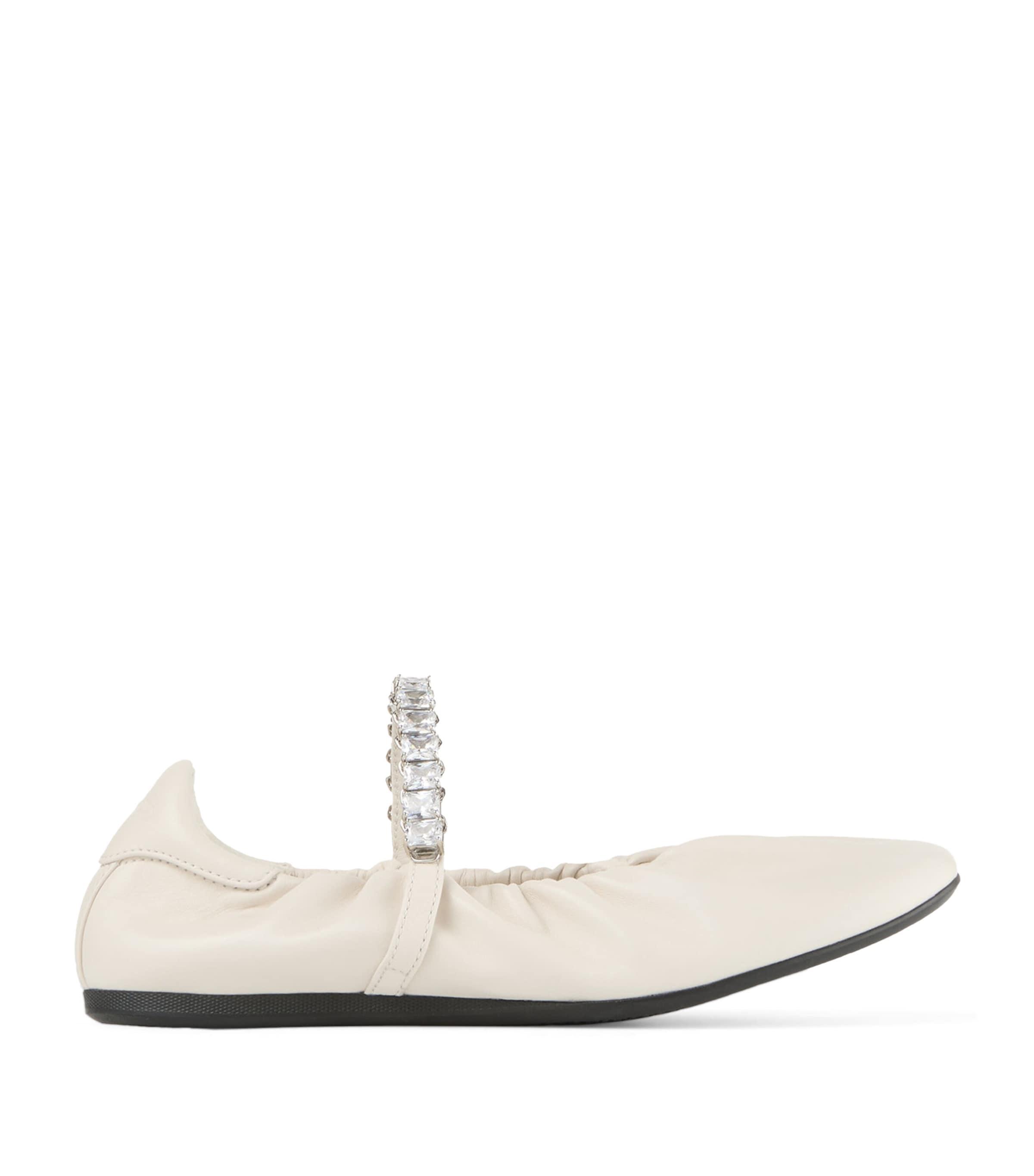 Jimmy Choo Jade Embellished Leather Ballet Flats by JIMMY CHOO