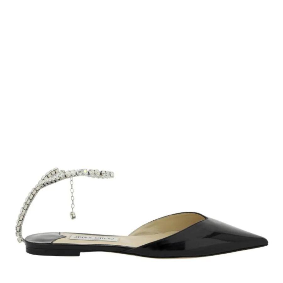 Jimmy Choo Ladies Saeda Patent Leather Crystal Flats by JIMMY CHOO