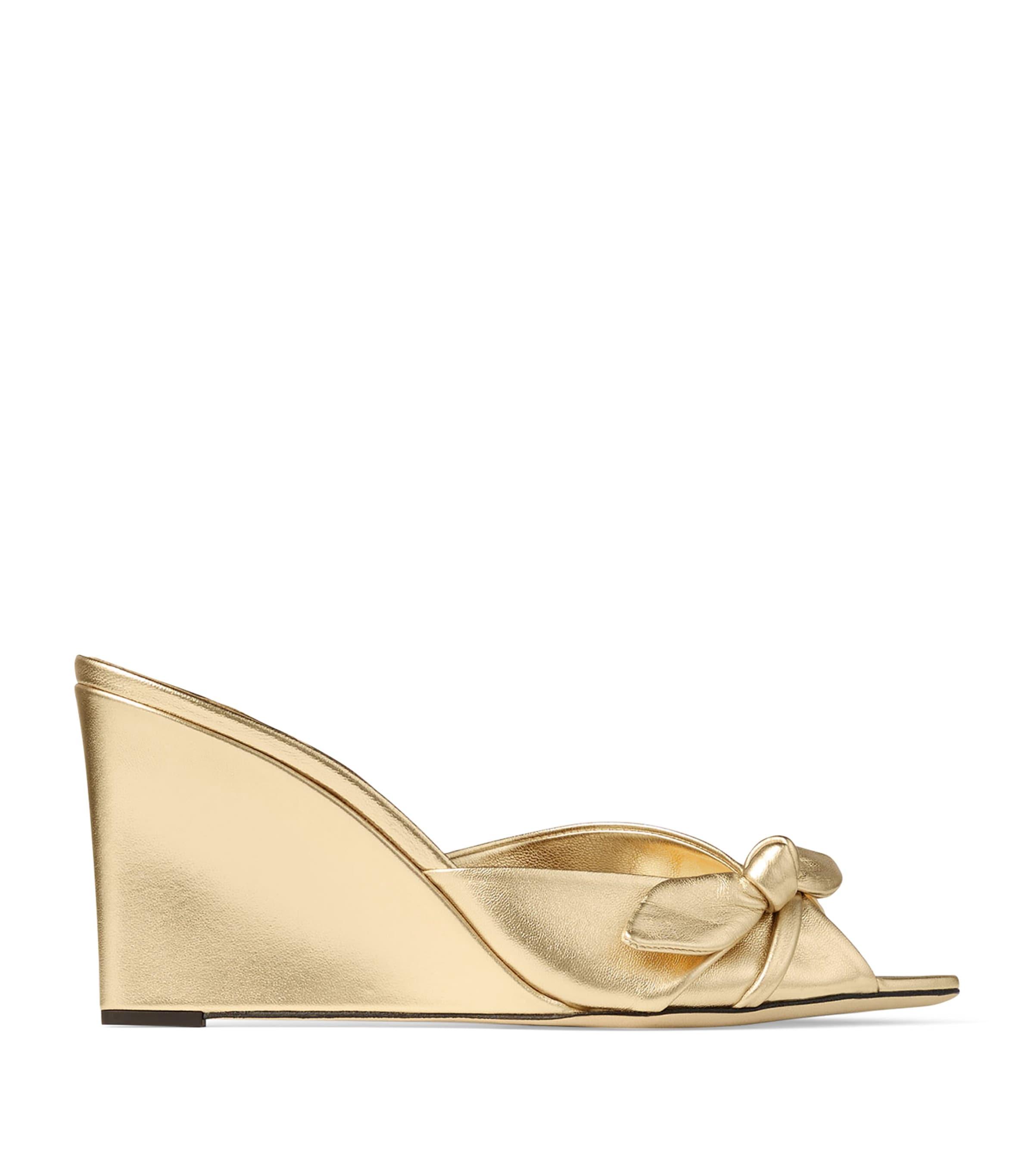 Jimmy Choo Livi 85 Leather Wedge Mules by JIMMY CHOO