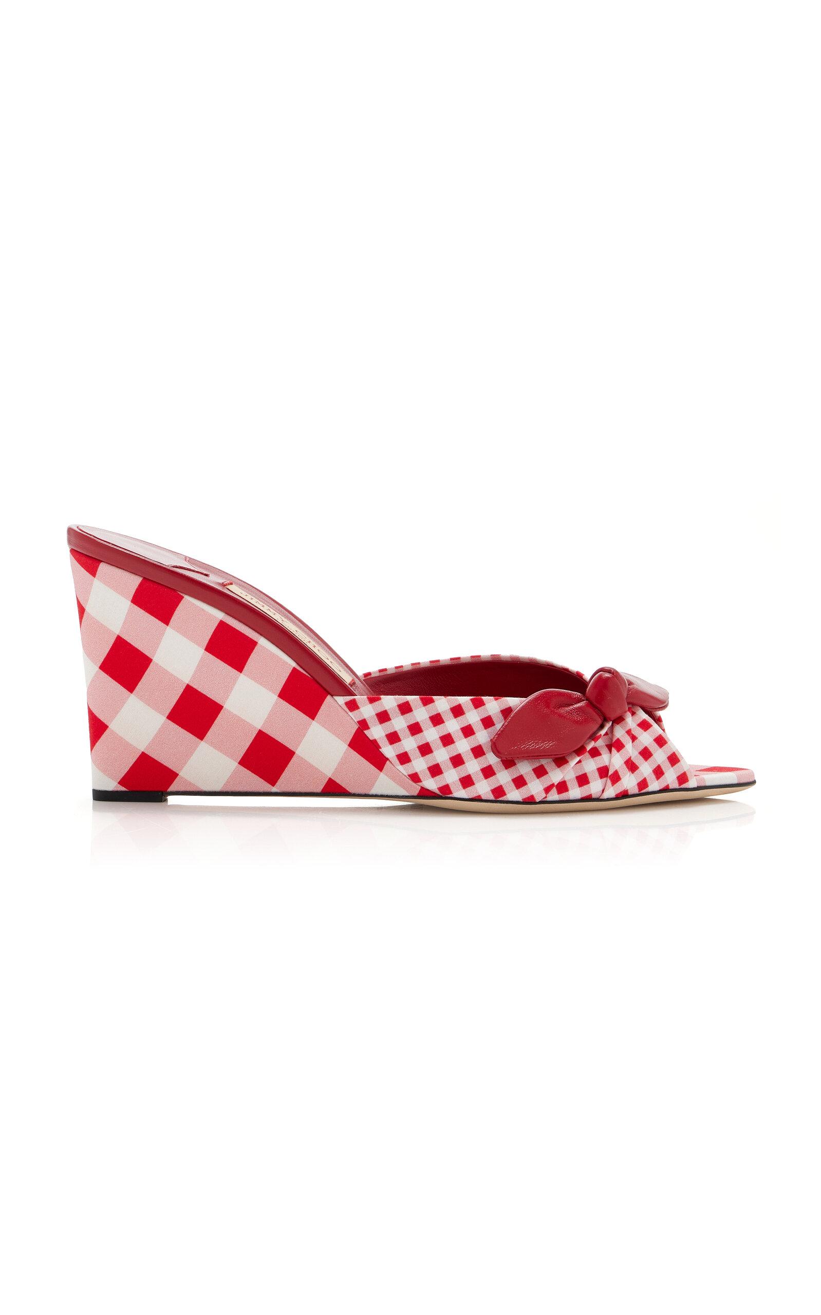 Jimmy Choo Livi Gingham Canvas Wedge Sandals - Moda Operandi by JIMMY CHOO