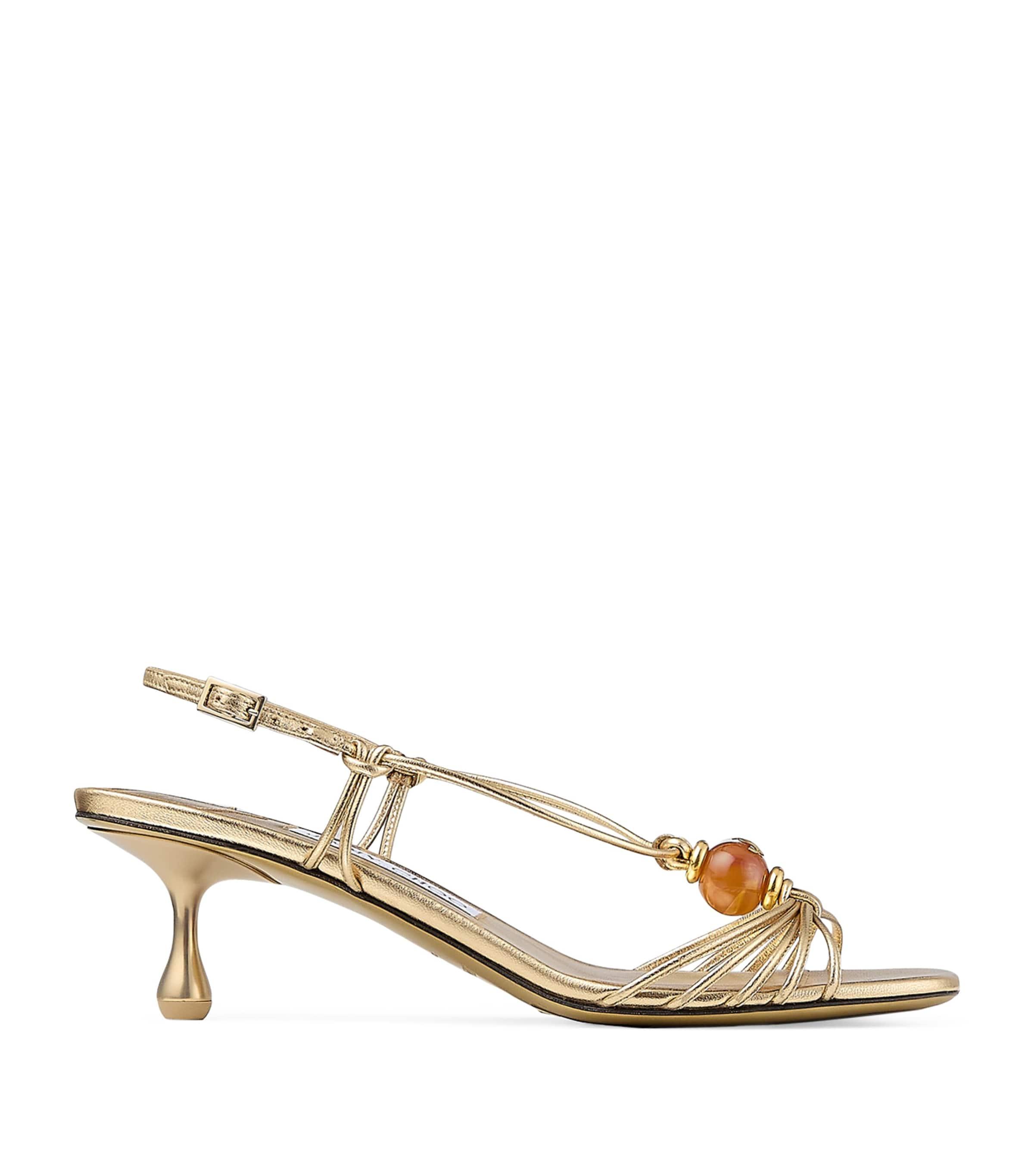 Jimmy Choo Lova 50 Metallic Leather Sandals by JIMMY CHOO
