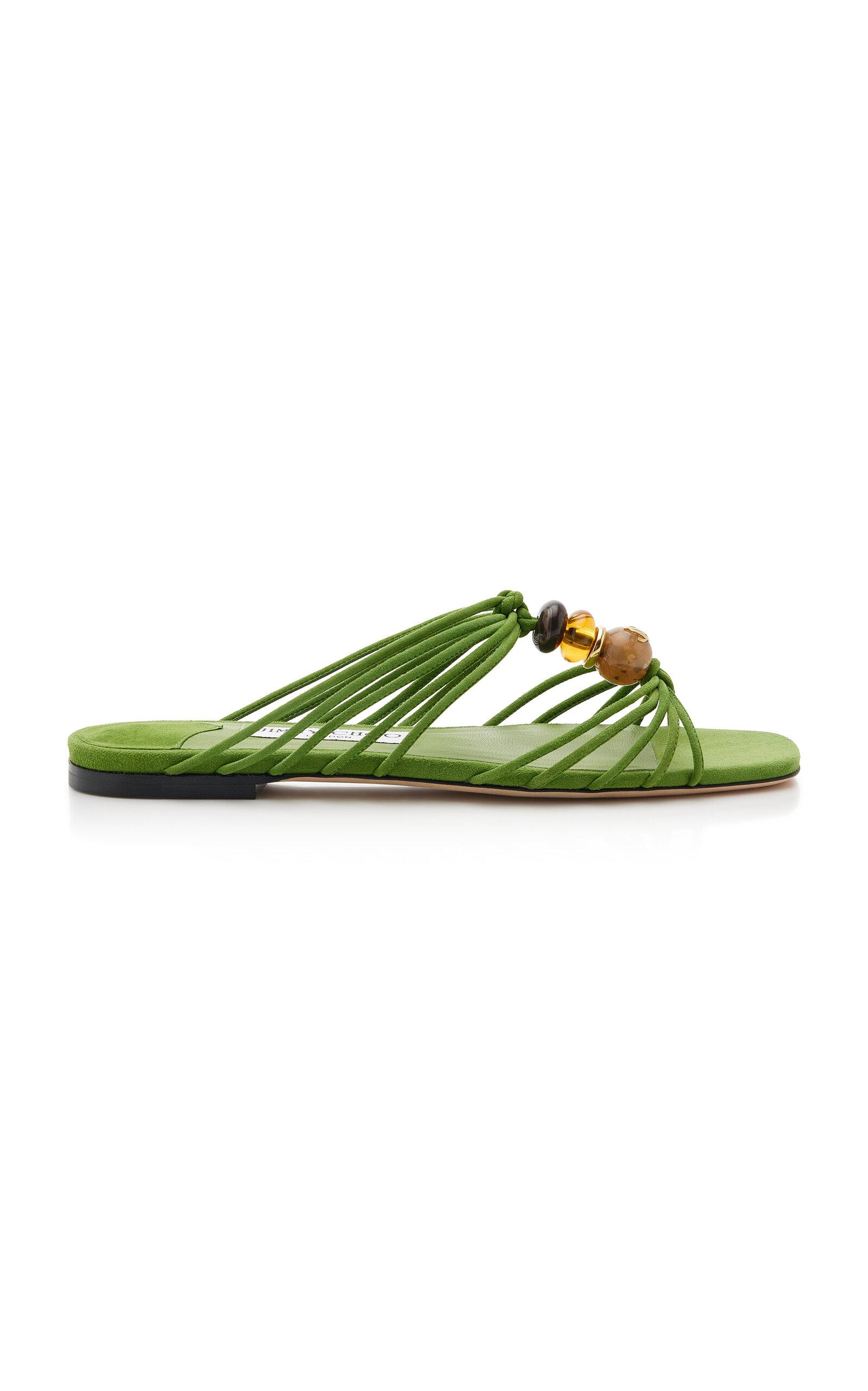 Jimmy Choo Lova Beaded Suede Mules - Moda Operandi by JIMMY CHOO
