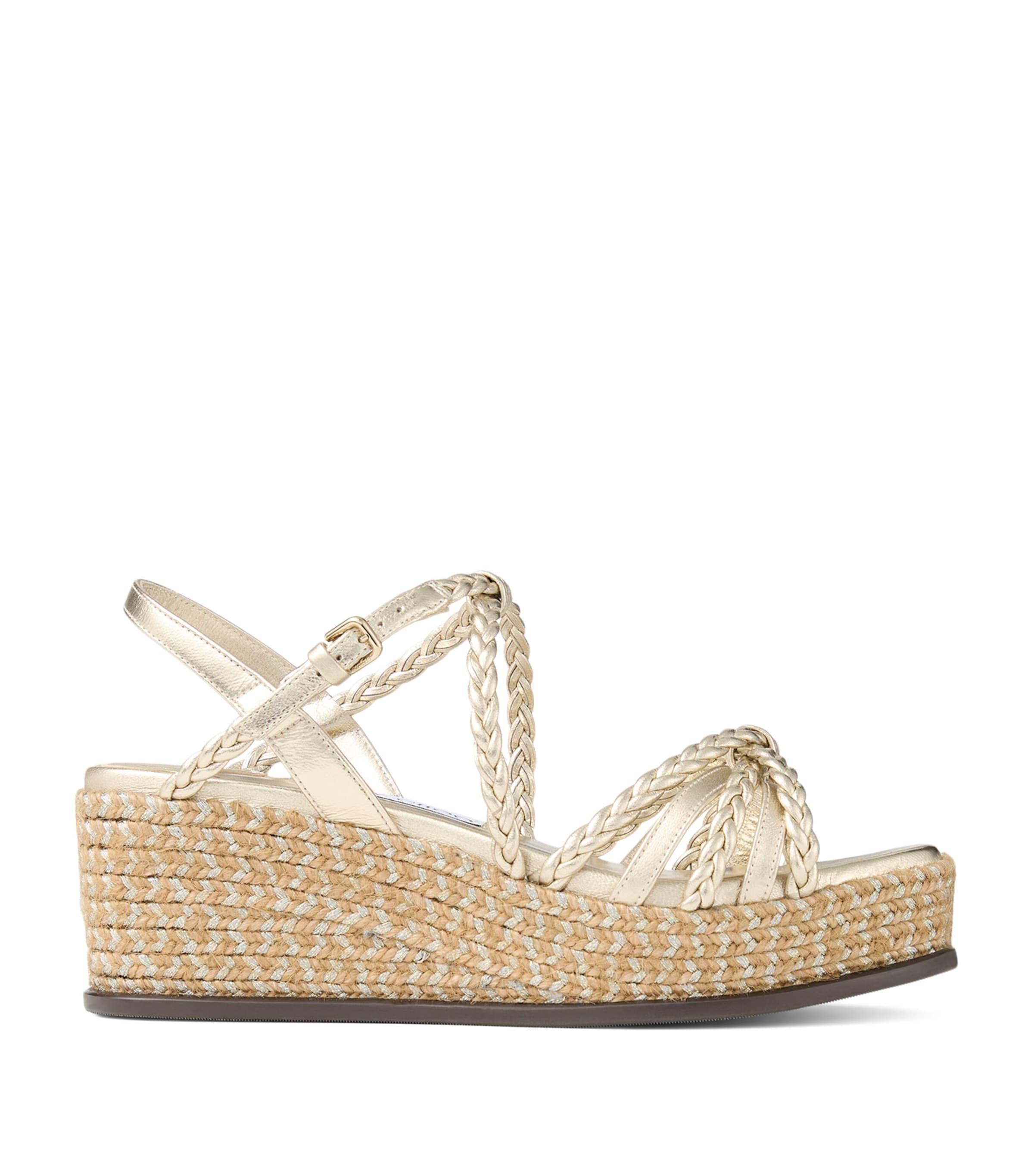 Jimmy Choo Nyra 60 Leather Wedge Sandals by JIMMY CHOO