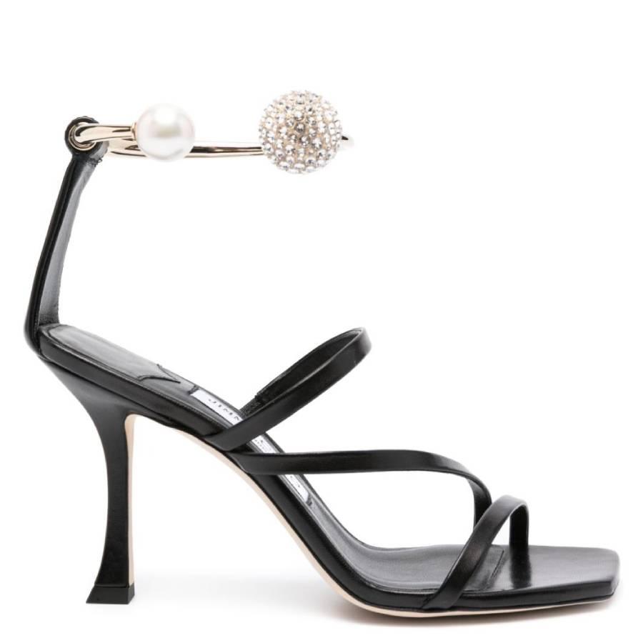Jimmy Choo Ottilia 90 Crystal and Pearl Strap Sandals by JIMMY CHOO