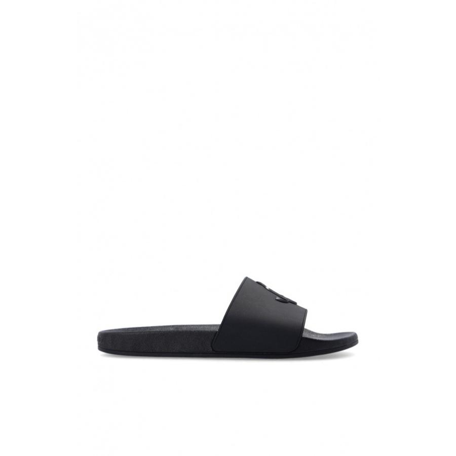 Jimmy Choo Port Black Rubber Slides by JIMMY CHOO