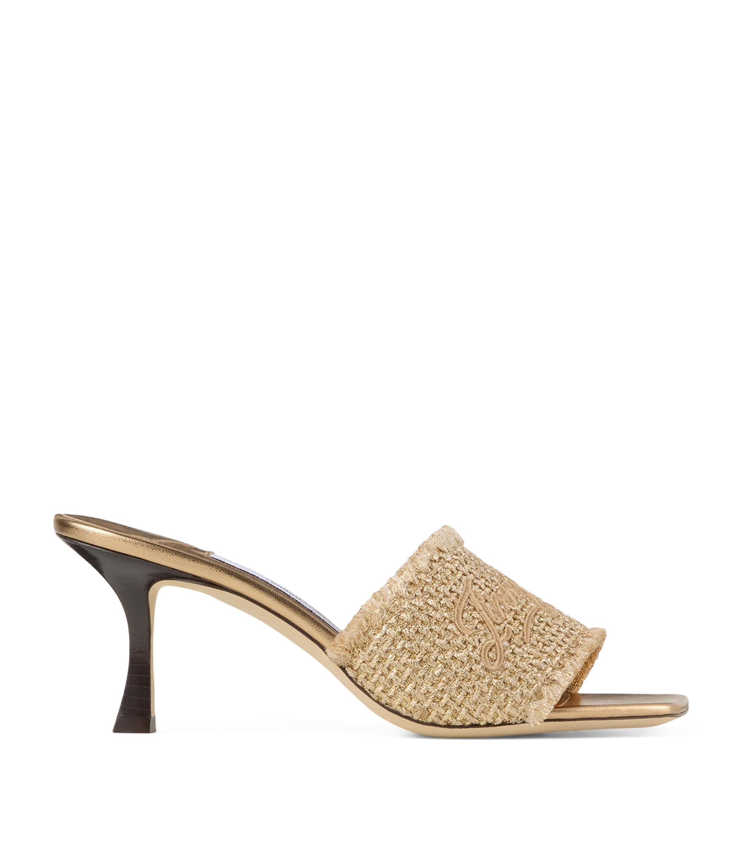 Jimmy Choo Raffia Alexia Heeled Mules 70 by JIMMY CHOO