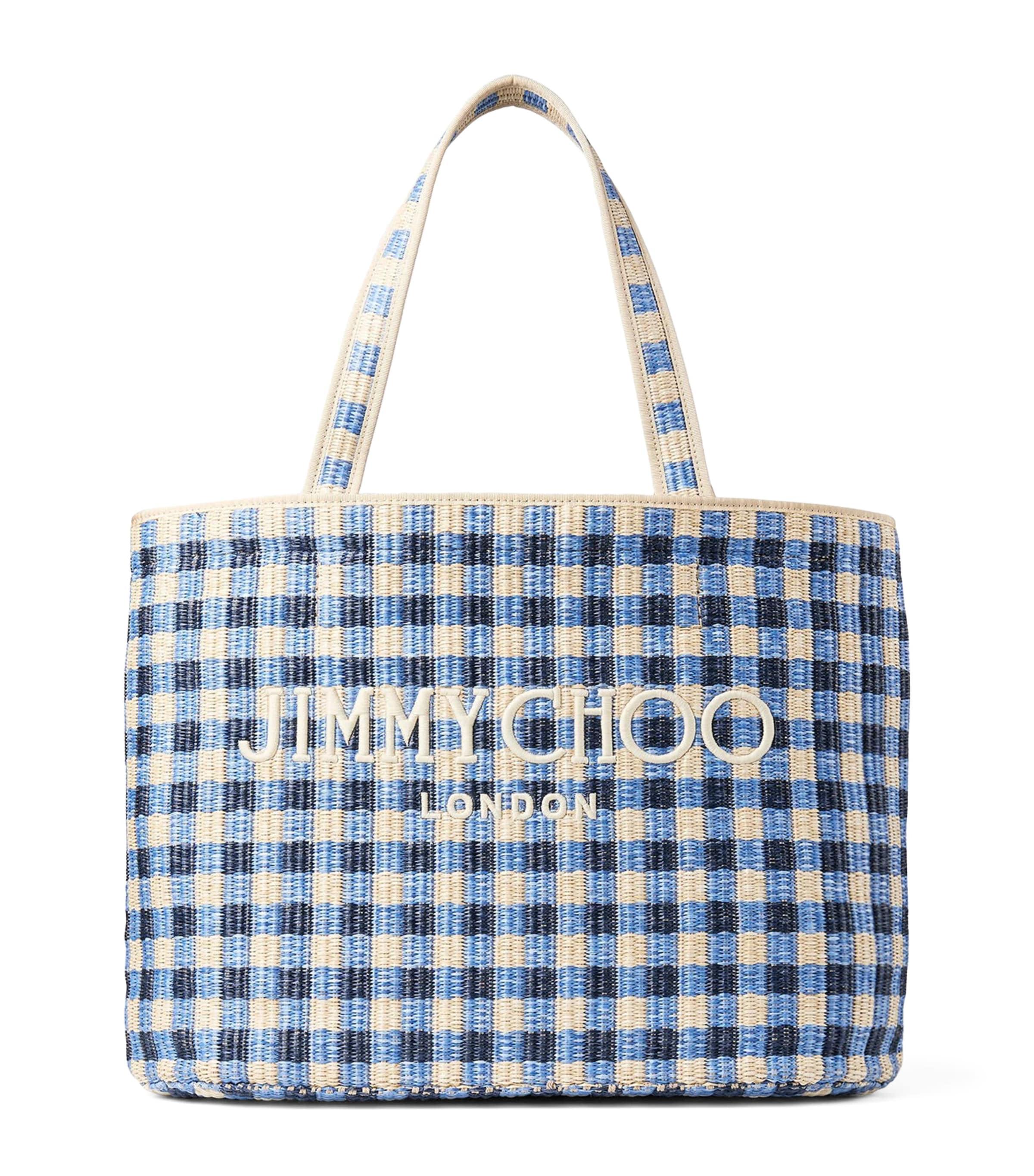 Jimmy Choo Raffia Gingham Tote Bag by JIMMY CHOO
