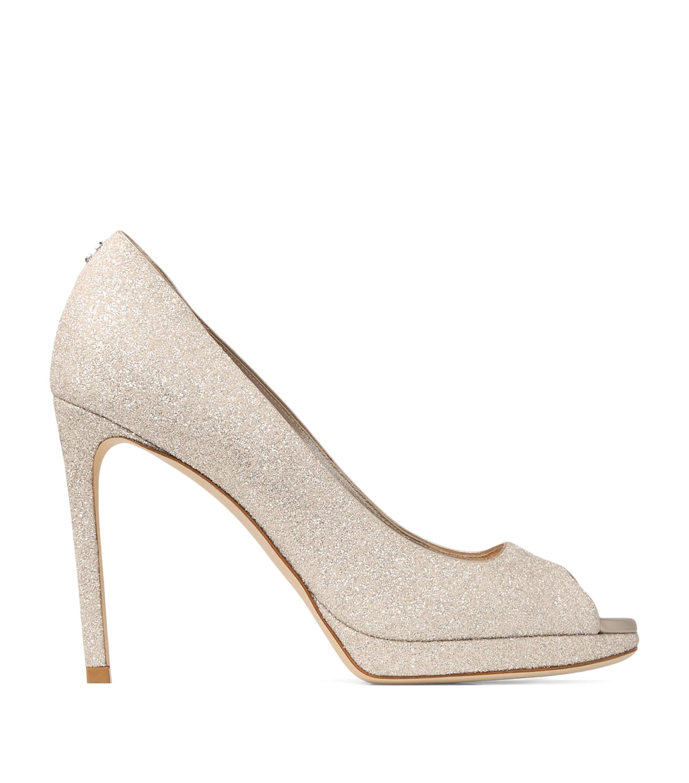 Jimmy Choo Riya 100 Glitter Peep Toe Pumps by JIMMY CHOO