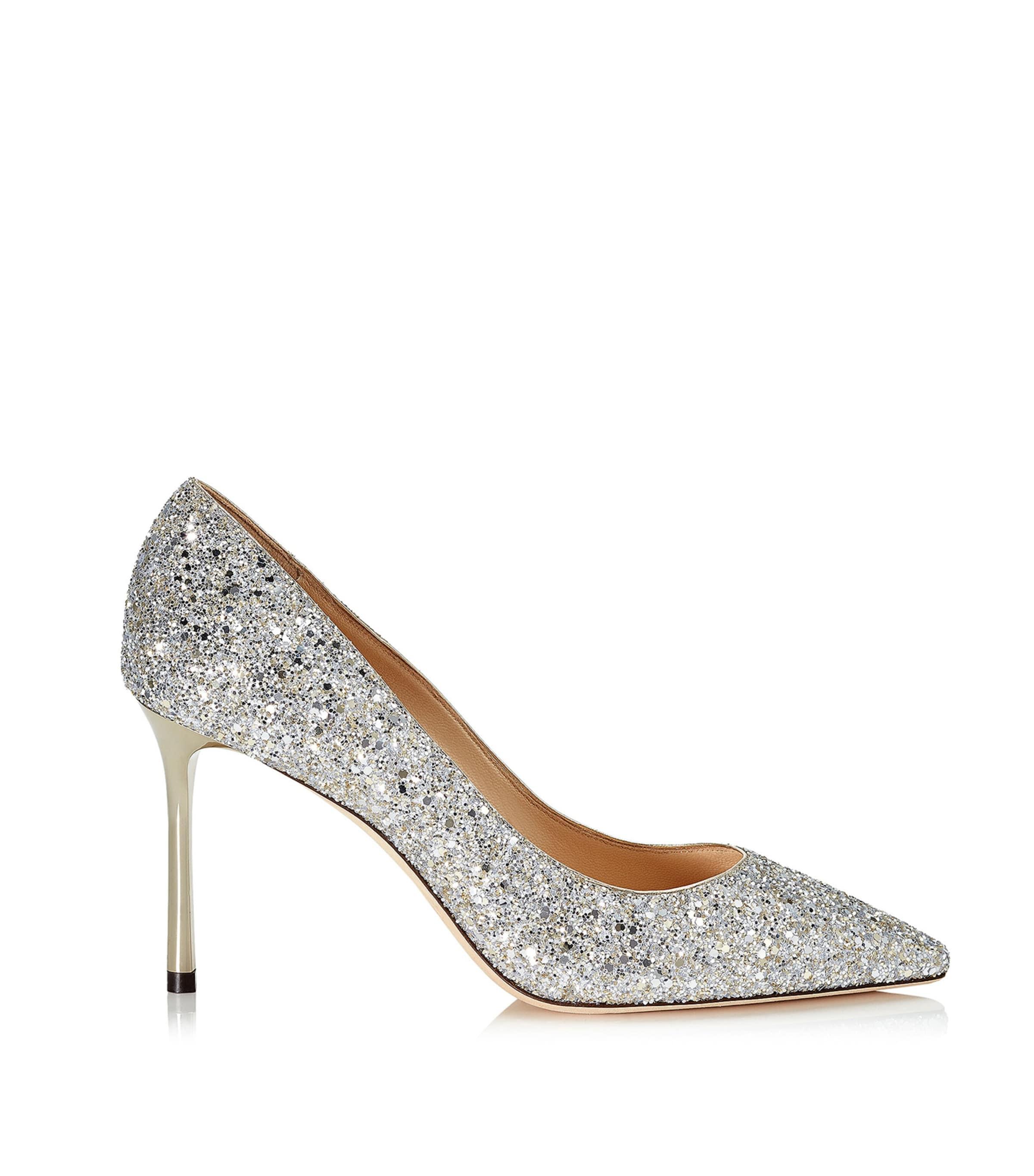 Jimmy Choo Romy 85 Glitter Pumps by JIMMY CHOO