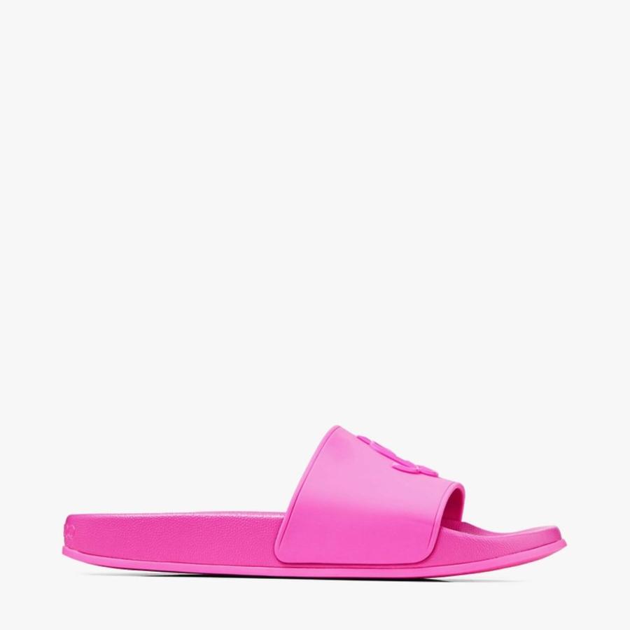 Jimmy Choo Rubber Pool Slides with JC Monogram by JIMMY CHOO
